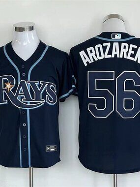 Arozarena #56 Stitched Baseball Shirt - Dark Navy & Sky Blue